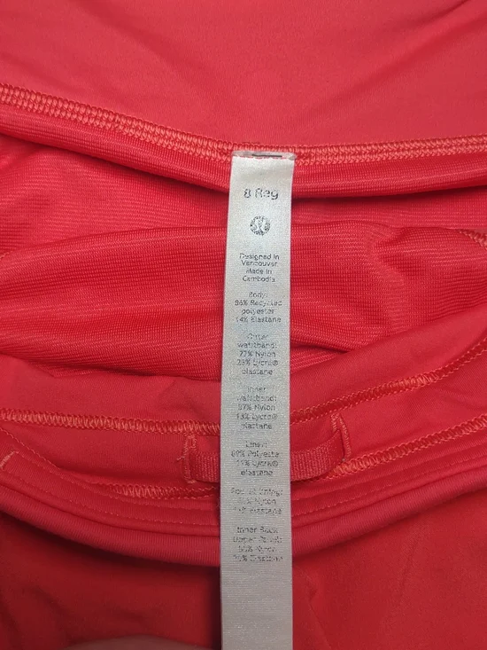 Women's Lululemon Speed Up Running Short 2.5" Carnation Red Workout| 8 Regular - Picture 5 of 8